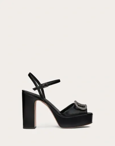 Valentino Garavani Sandal With Vlogo Signature Platform In Calfskin 115mm Woman Black 41