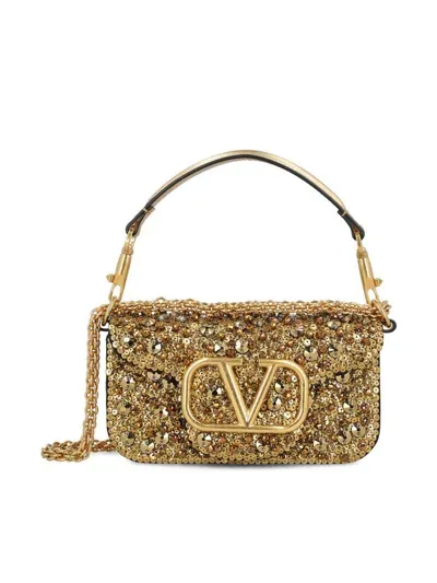 Valentino Garavani Sequinned Shoulder Bag In Gold