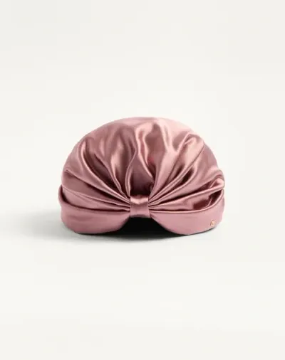 Valentino Silk Turban In Or/rose