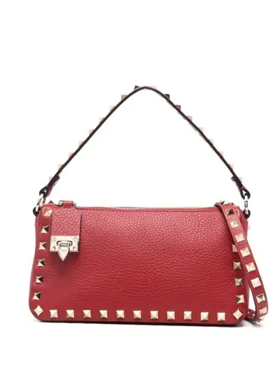 Valentino Garavani Small "rockstud" Hand Bag In Red