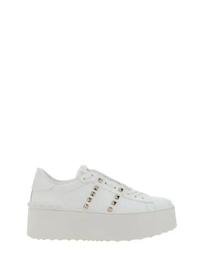 Valentino Garavani Rockstud Untitled Sneakers In White