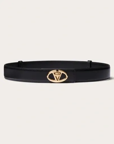 Valentino Garavani The Bold Edition Vlogo Calfskin Belt 30 Mm Woman Black S