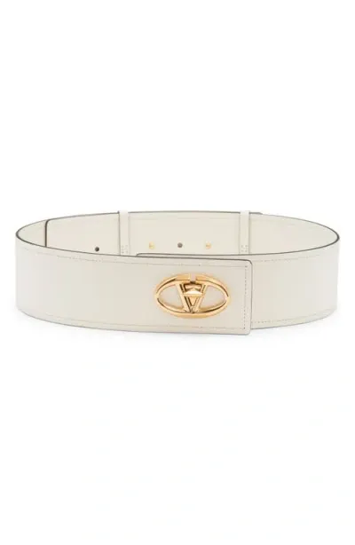 Valentino Garavani The Bold Vlogo Belt In Ivory