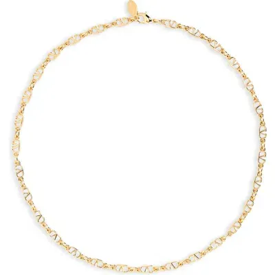 Valentino Garavani Toile Iconograph Chain Necklace In Gold