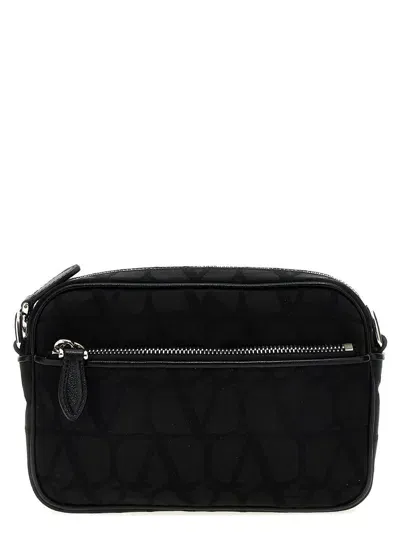 Valentino Garavani 'toile Iconographe' Shoulder Bag In Black