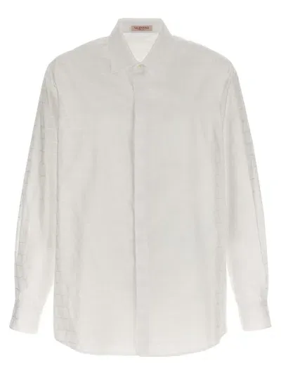 Valentino Rockstud Untitled Studded Shirt In White