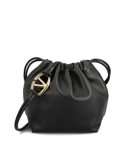 Valentino Garavani Vlogo Drawstring Bucket Bag In Black