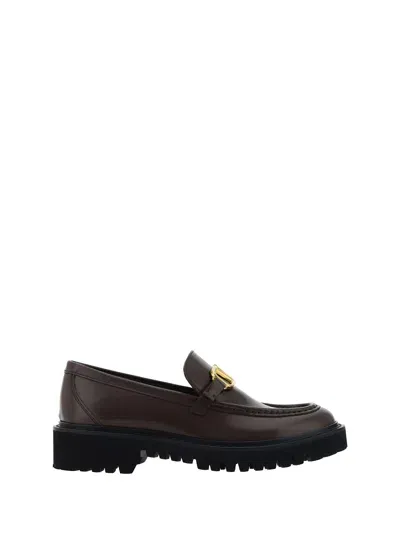 Valentino Garavani Vlogo Loafers In Cacao