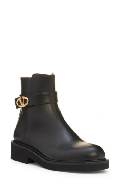 Valentino Garavani Vlogo Locker Bootie In Nero