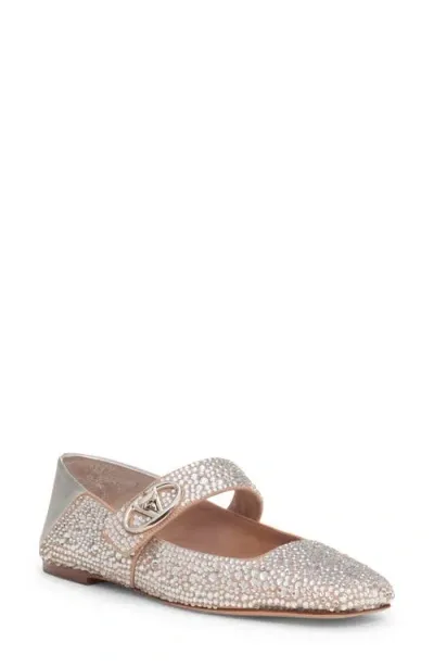 Valentino Garavani Vlogo Locker Mary Jane Flat In Crystal/silver