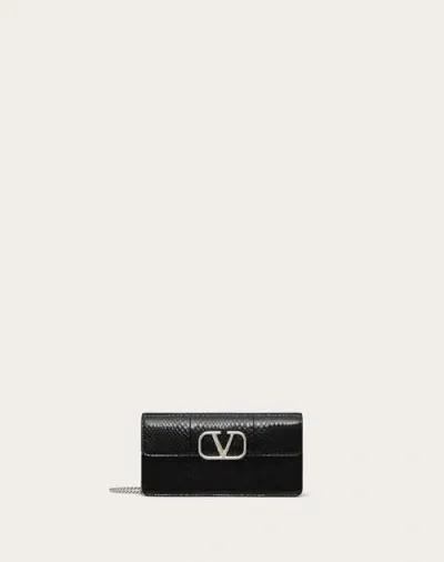 Valentino Garavani Vlogo Signature Chain Wallet In Ayers Woman Black Uni