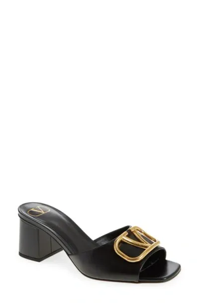 Valentino Garavani Vlogo Signature Slide Sandal In Nero