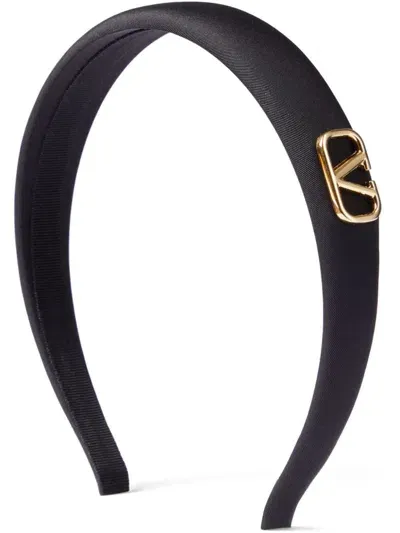 Valentino Garavani Vlogo Silk Headband In Black