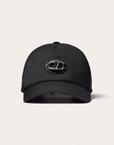 Valentino Garavani Vlogo The Bold Edition Baseball Cap In Nylon With Vlogo Application In Black