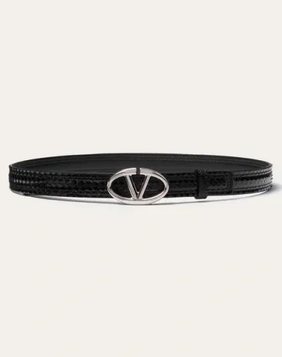 Valentino Garavani Vlogo The Bold Edition Belt In Ayers 20 Mm Woman Black 085