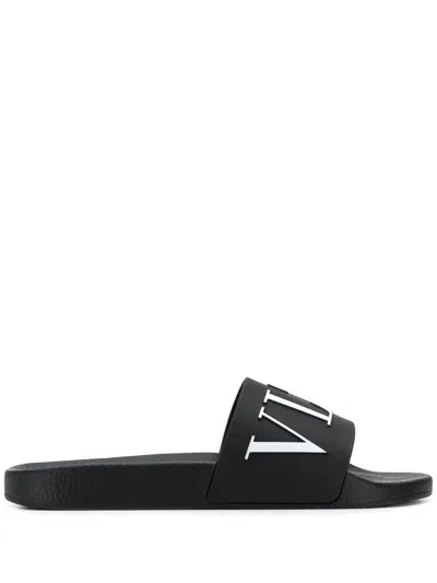 Valentino Garavani Vltn Pool Slides In Black