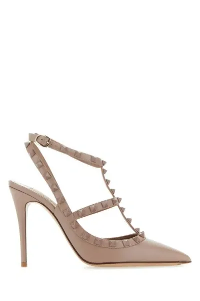 Valentino Garavani Rockstud Pointed Toe Caged Pumps In Pink