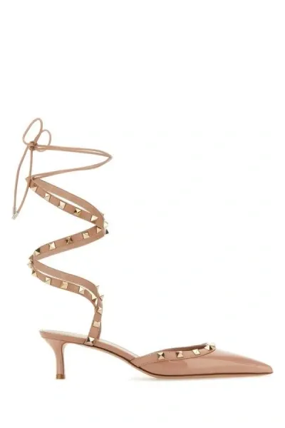 Valentino Garavani Rockstud Patent Gladiator Pumps In Pink