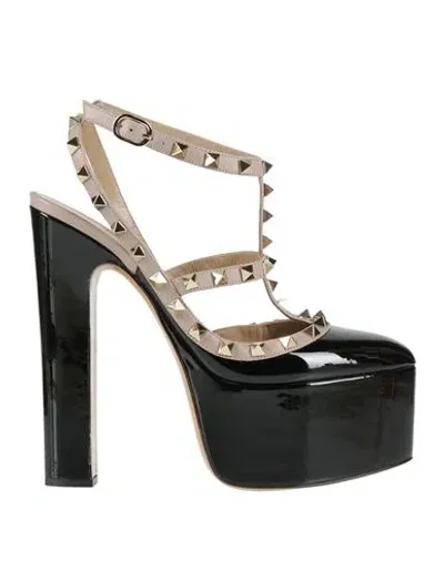 Valentino Garavani 155mm Rockstud Patent Leather Sandals In Black,poudre