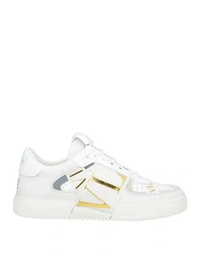 Valentino Garavani Calfskin Vl7n Sneaker With Bands Woman White 40.5