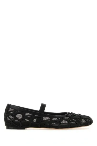 Valentino Garavani Toile Iconographe Ballerina Shoes In Black