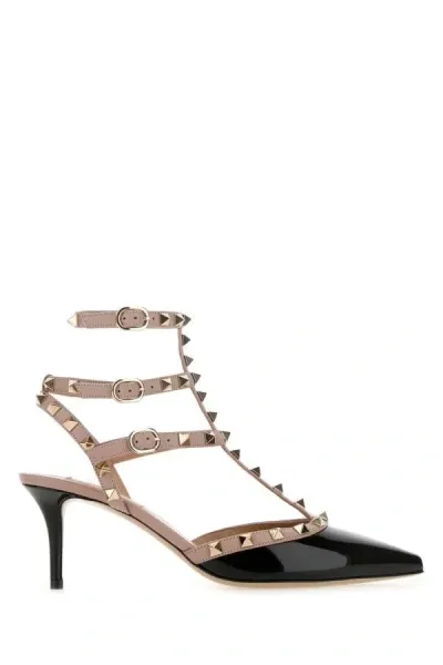 Valentino Garavani Woman Two-tone Leather Rockstud Pumps In Multicolor