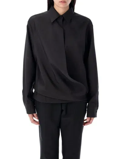 Valentino Wrap Shirt Over In Black