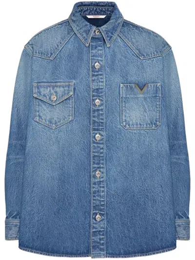 Valentino Denim Shirt In Blue