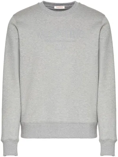 Valentino Cotton Crewneck Sweatshirt In White