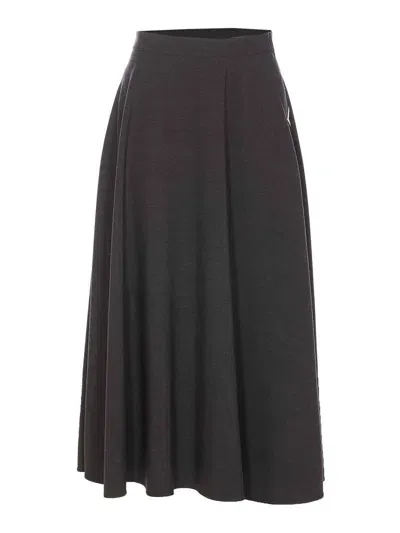 Valentino Grey Vlogo Skirt In Gris