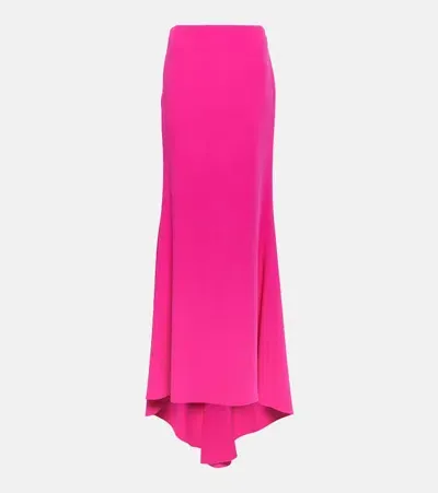 Valentino High-rise Silk Cady Maxi Skirt In Pink