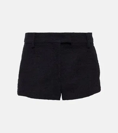 Valentino High-rise Tweed Shorts In Blue