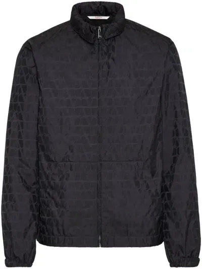 Valentino Jacket With Logo In Black