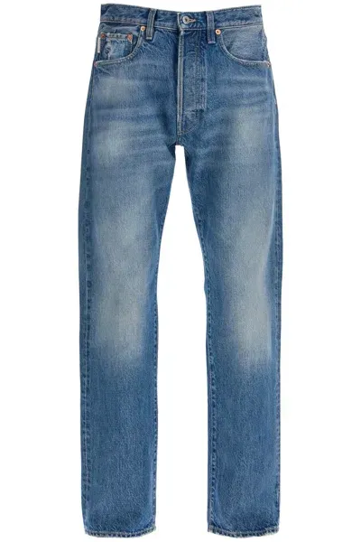 Valentino Jeans With Metallic V Detail In Blue