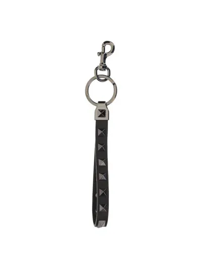 Valentino Garavani Key Ring | Rockstud | Vitello/black Ruth In Nero