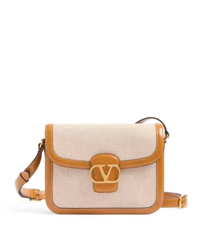 Valentino Garavani Leather 9 To 5 Shoulder Bag In Beige