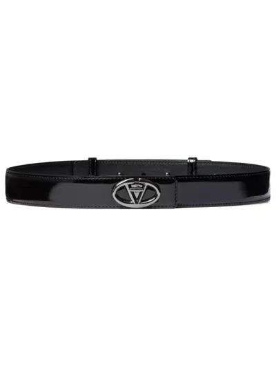 Valentino Garavani Leather Belt In Black