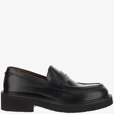 Valentino Garavani Leather Loafers In Black