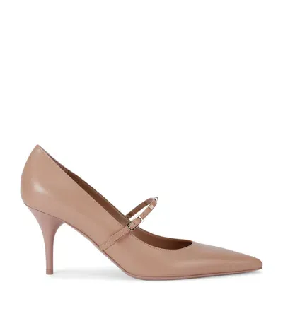 Valentino Garavani Leather Rockstud Wispy Pumps 80 In Nude