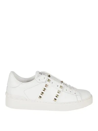 Valentino Garavani Leather Sneakers In White