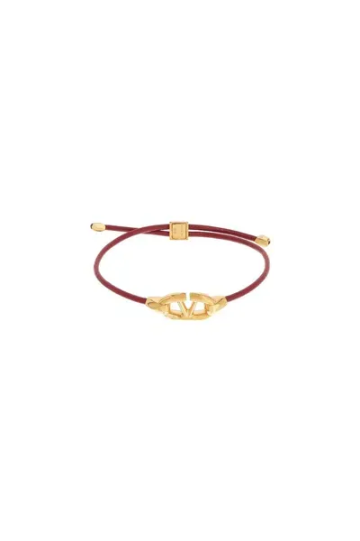 Valentino Garavani Leather Vlogo Bracelet 'the Bold In Multicolor