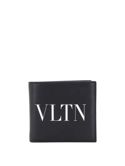 Valentino Garavani Leather Wallet With Vltn Print