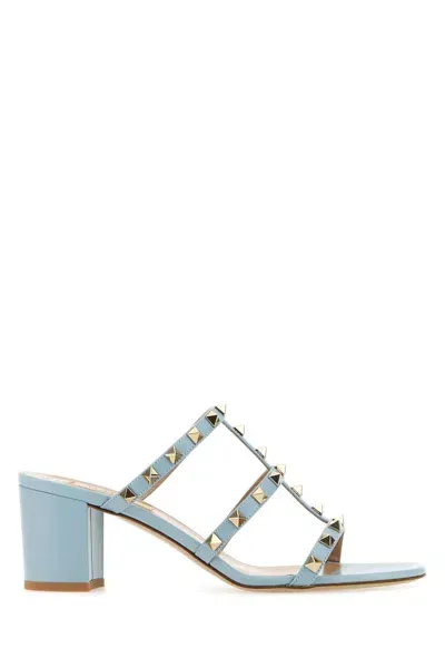 Valentino Garavani Rockstud Open Toe Sandals In Blue