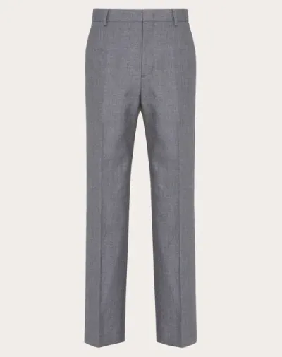 Valentino Linen Trousers In Light Grey