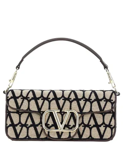 Valentino Garavani Locò Toile Iconographe Shoulder Bag In Beige