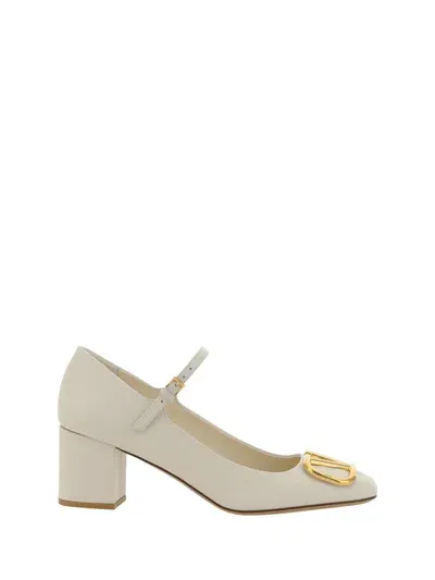 Valentino Garavani Mary Jane Pumps In Light Ivory