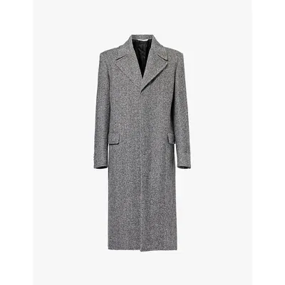 Valentino Double-breasted Wool-cashmere Blend Tweed Coat In Black