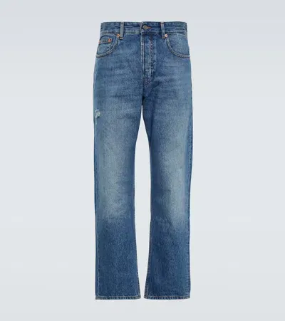 Valentino Mid-rise Straight Jeans In Blue