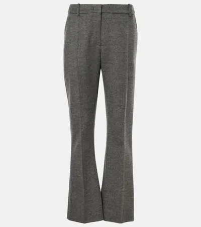 Valentino Mohair And Wool Flared Pants In Grau