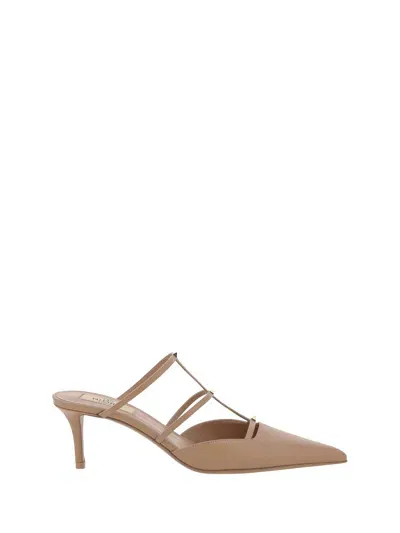 Valentino Garavani Mule | Rockstud Wispy | T. 60 | Vitello/ In Brown